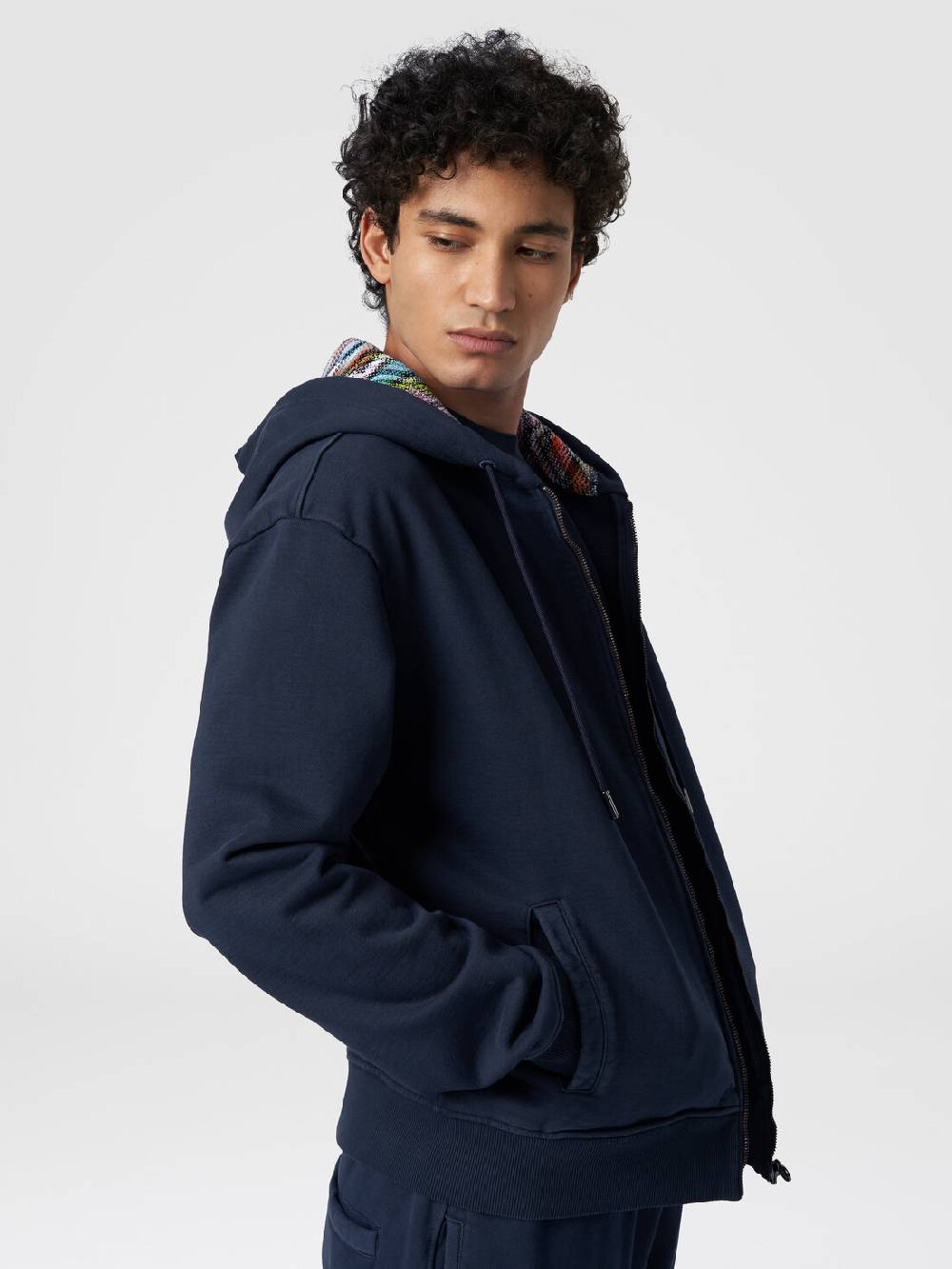 Missoni Cardigan in felpa di cotone con cappuccio foderato in maglia Cyber Monday