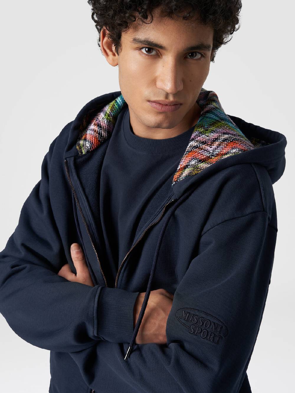 Missoni Cardigan in felpa di cotone con cappuccio foderato in maglia Cyber Monday