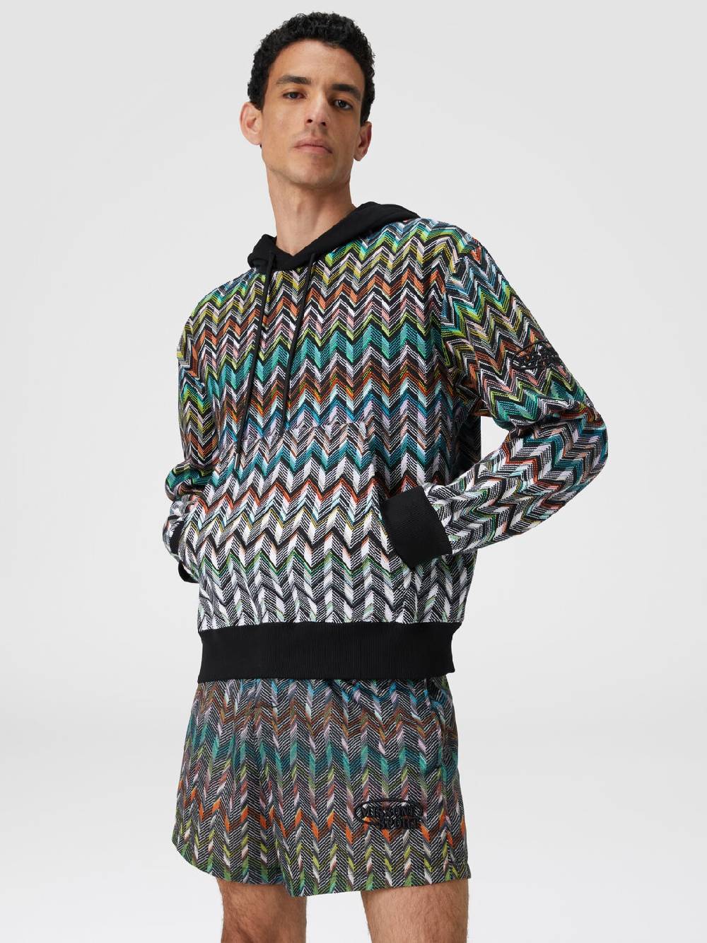 Missoni Felpa con cappuccio in maglia zig zag Offerta Pasqua