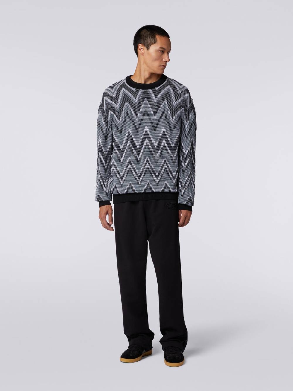 Missoni Pullover girocollo in cotone zig zag Offerta per la Festa della Mamma