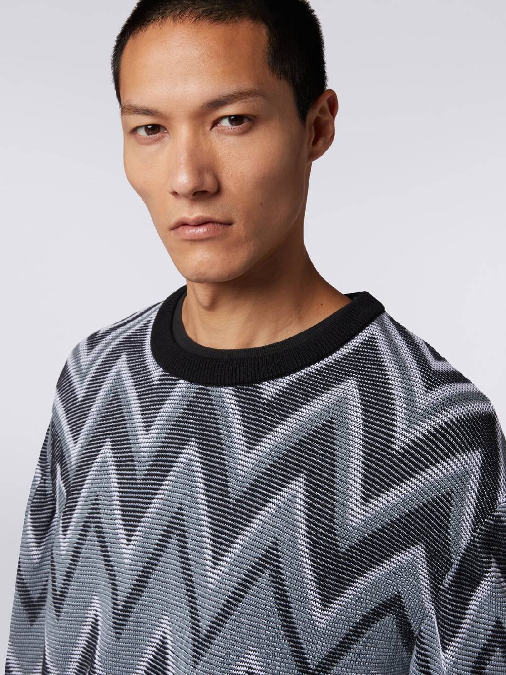 Missoni Pullover girocollo in cotone zig zag Offerta per la Festa della Mamma