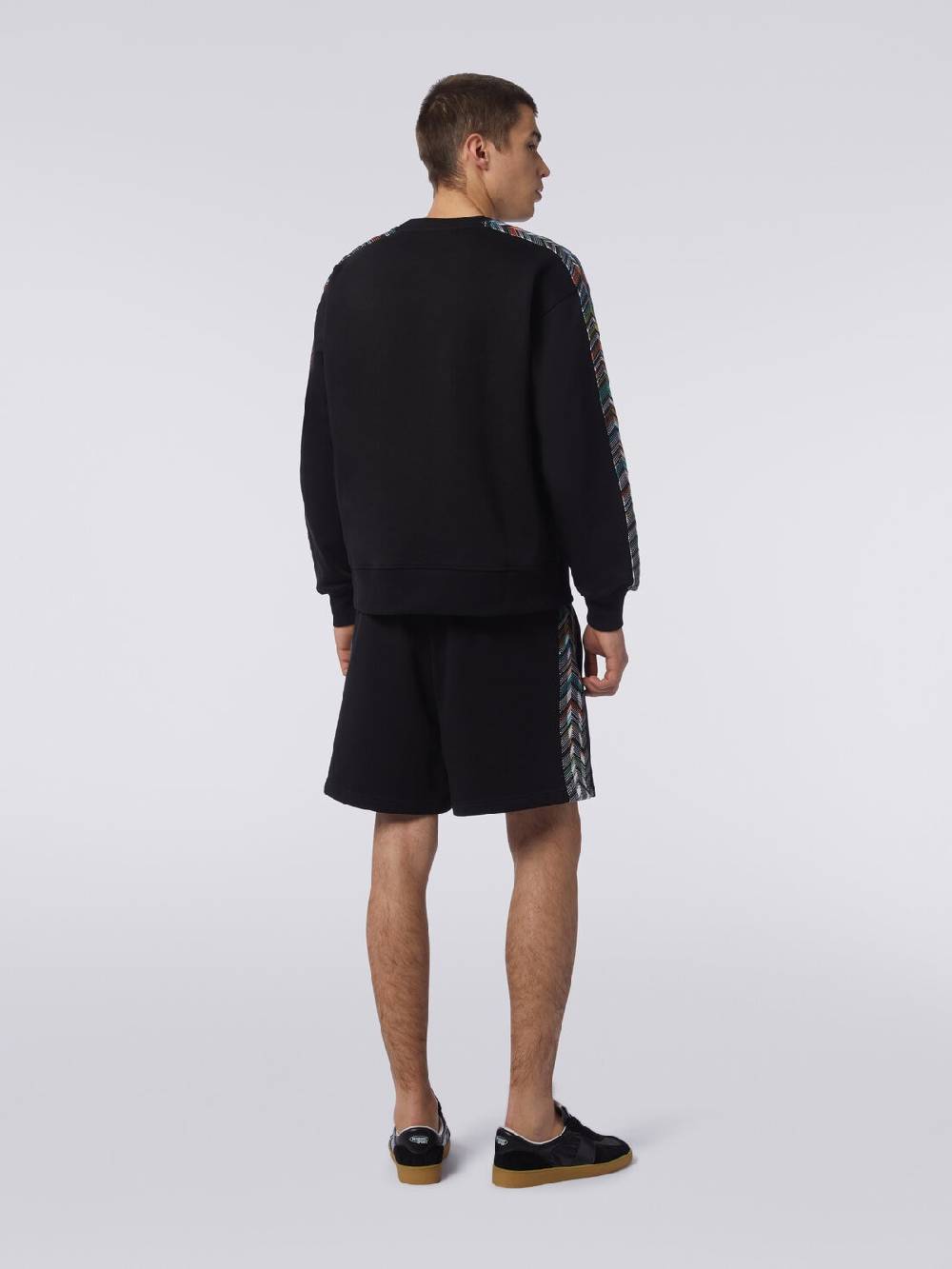 Missoni Shorts in felpa con logo e bande laterali in maglia Vendita calda
