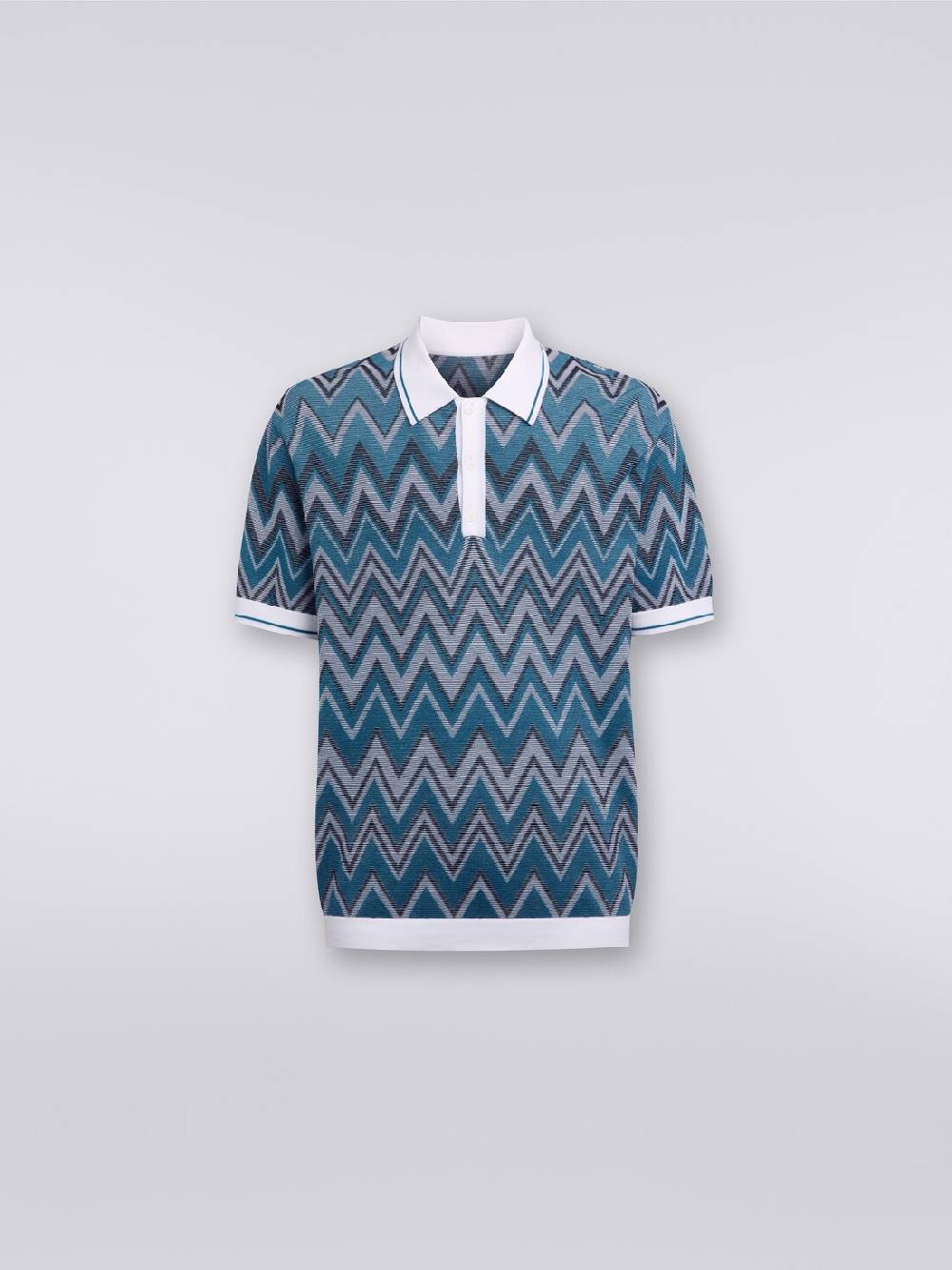 Missoni Polo in maglia zig zag con dettagli tinta unita Offerta migliore