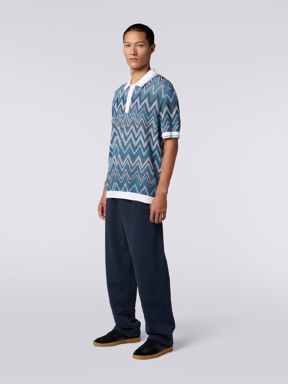 Missoni Polo in maglia zig zag con dettagli tinta unita Offerta migliore