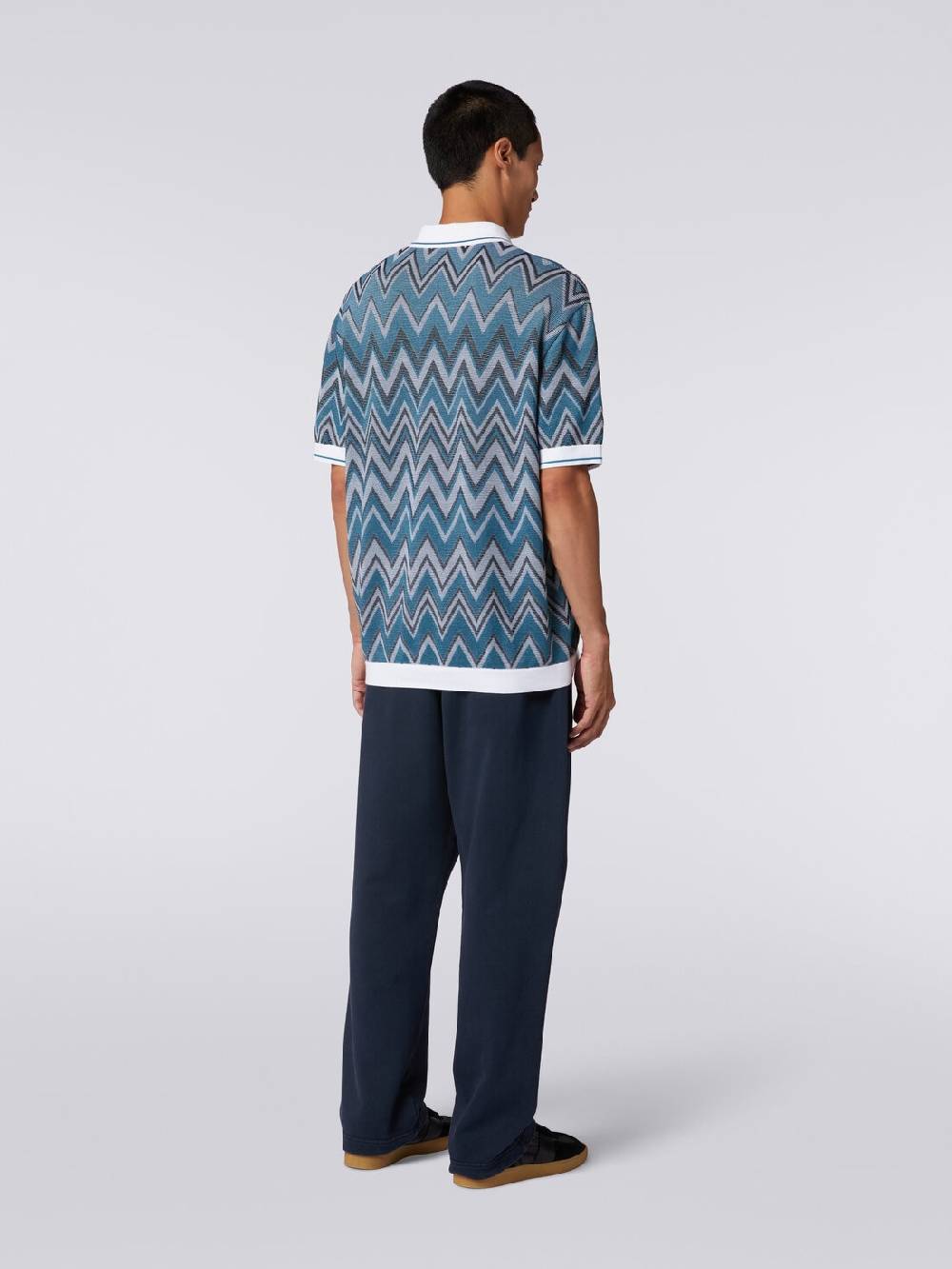 Missoni Polo in maglia zig zag con dettagli tinta unita Offerta migliore