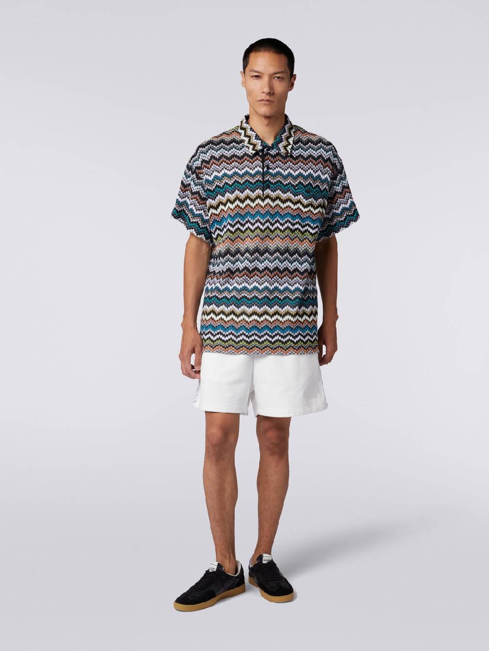 Missoni Polo in maglia di viscosa e cotone zig zag Latest fashion