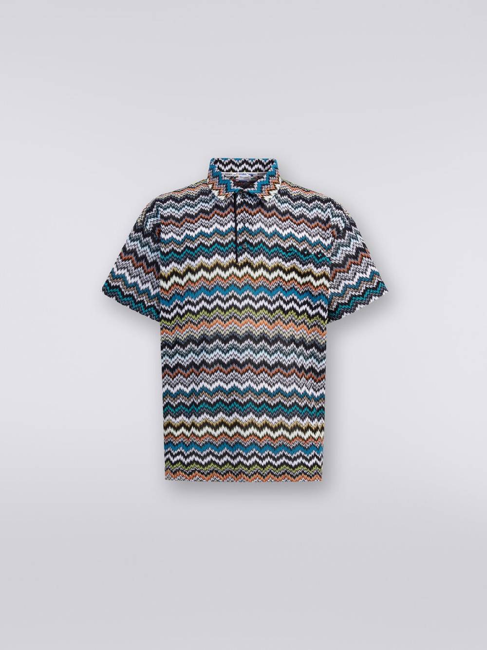Missoni Polo in maglia di viscosa e cotone zig zag Latest fashion