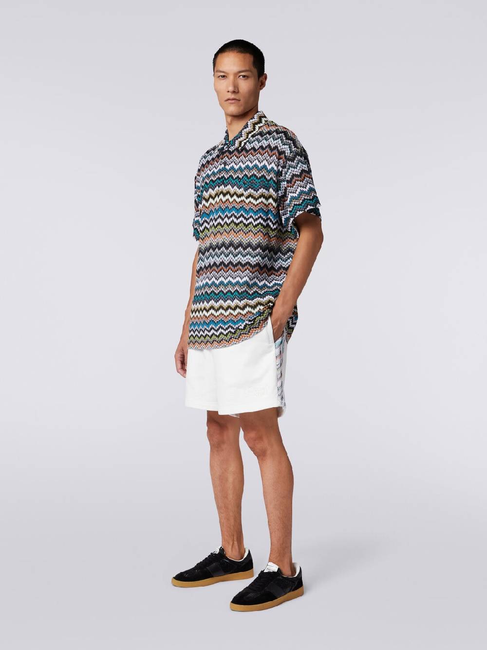 Missoni Polo in maglia di viscosa e cotone zig zag Latest fashion
