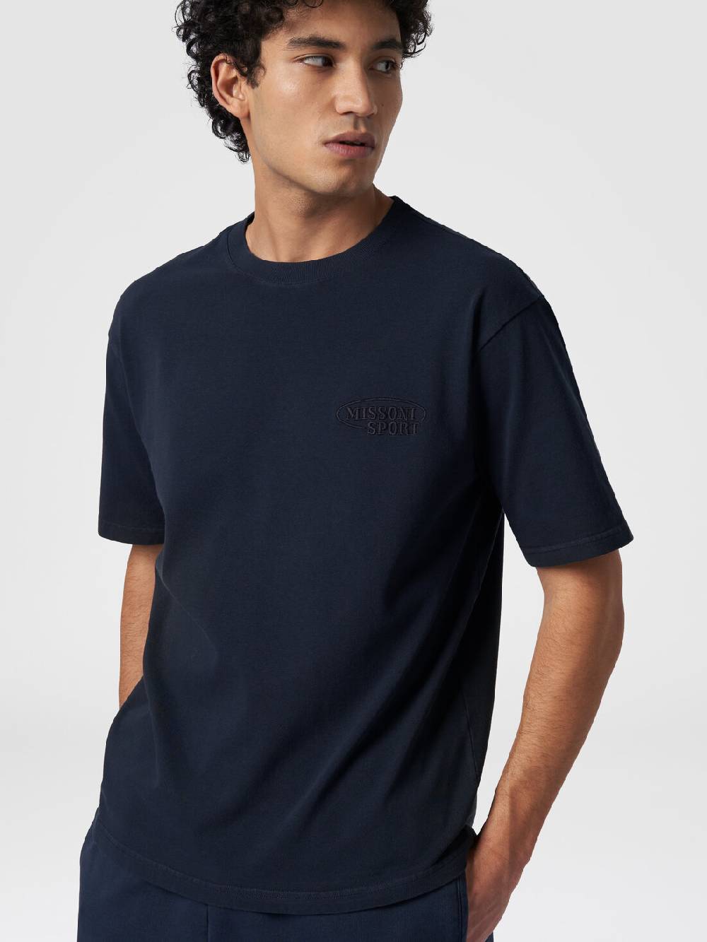Missoni T-shirt girocollo in cotone con logo Offerta temporanea