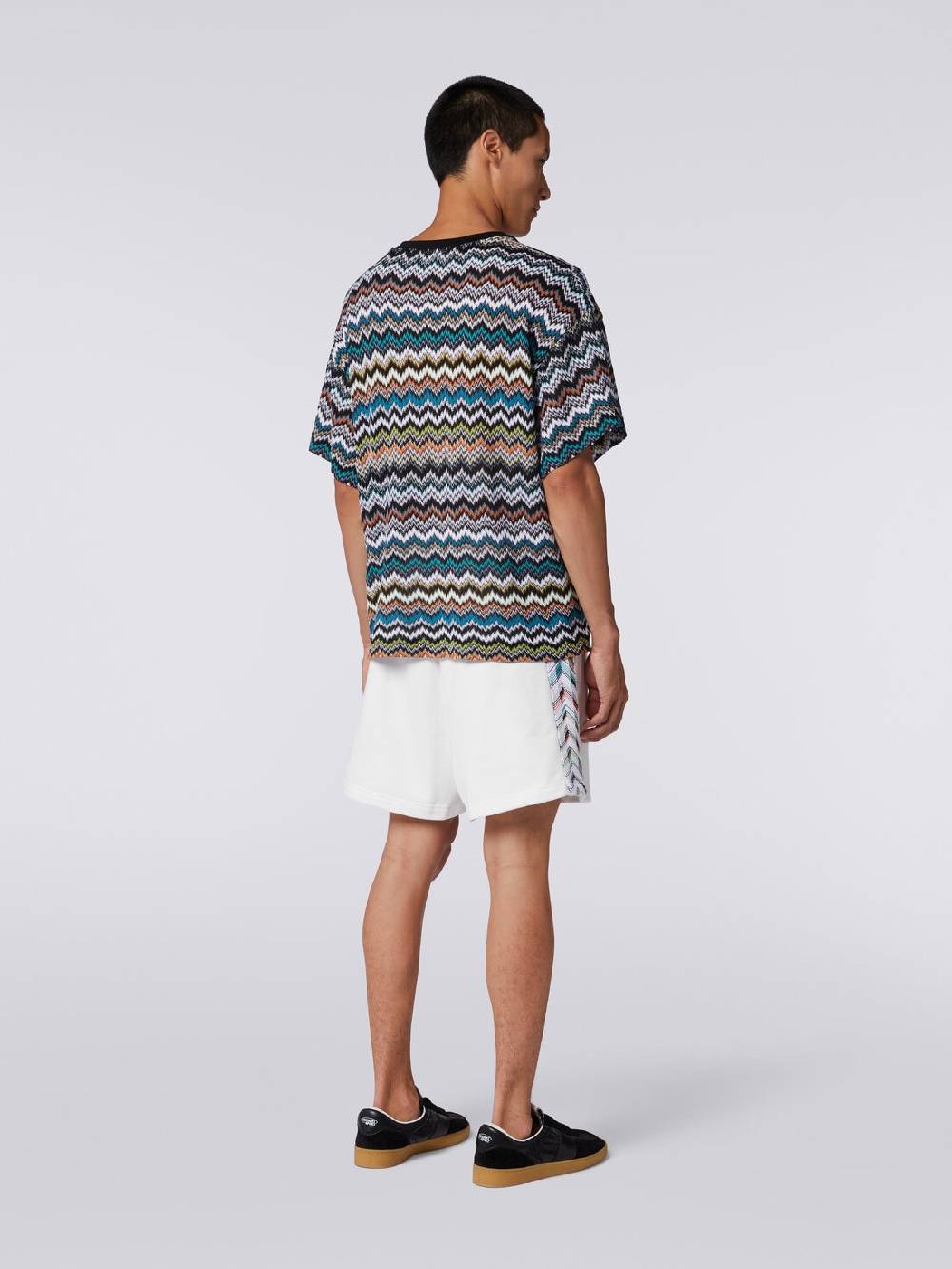 Missoni T-shirt girocollo in maglia di cotone zig zag Offerte esclusive