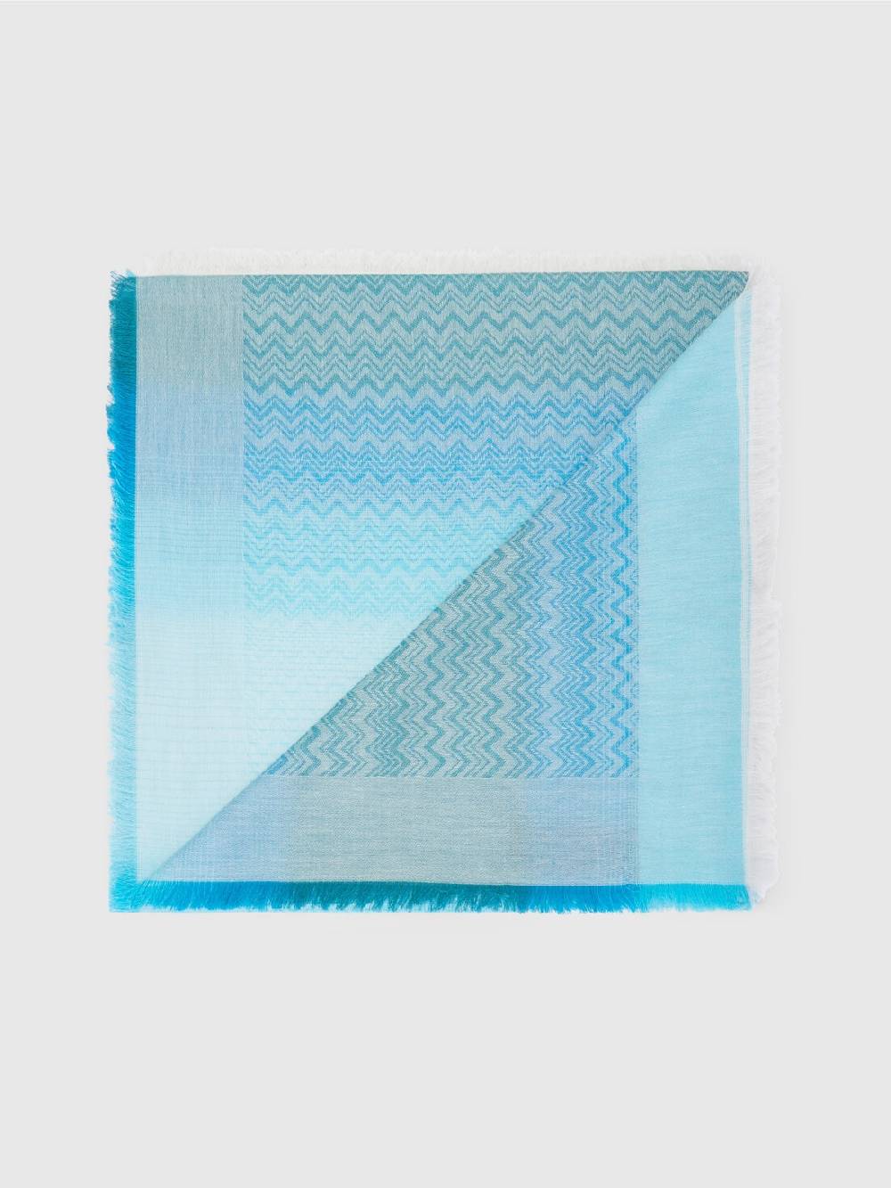 Missoni Foulard in cotone con motivo zig zag e bordi sfrangiati Bestseller