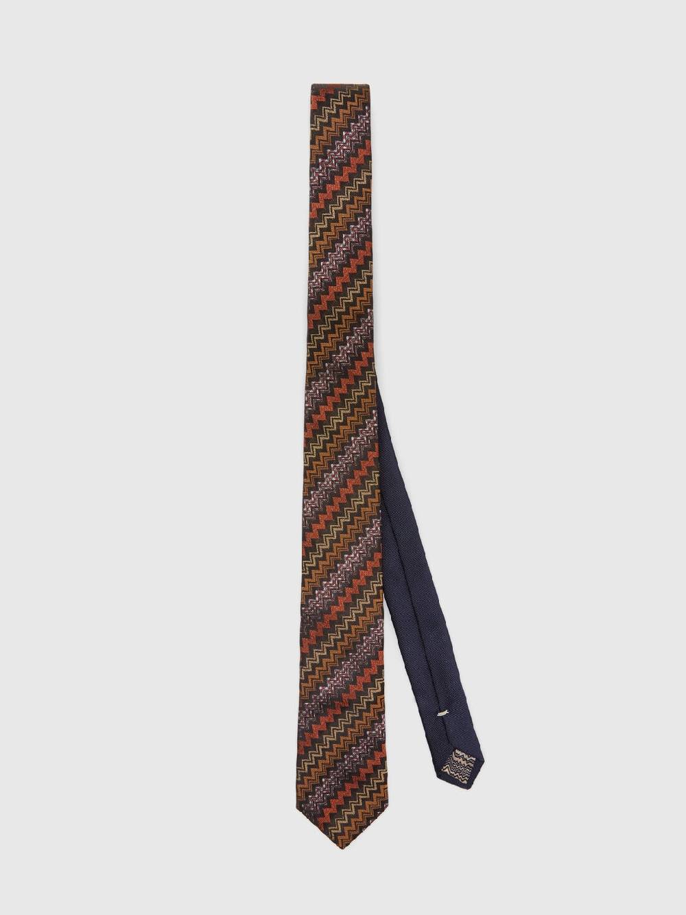 Missoni Cravatta in seta con motivo zig zag Liquidazione
