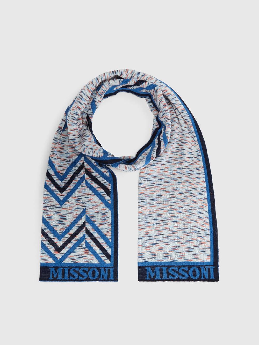Missoni Sciarpa in cotone con multilavorazione e logo Offerte speciali