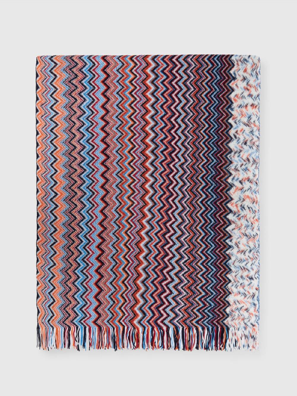Missoni Sciarpa in cotone chevron con frange Fino al 50% di sconto