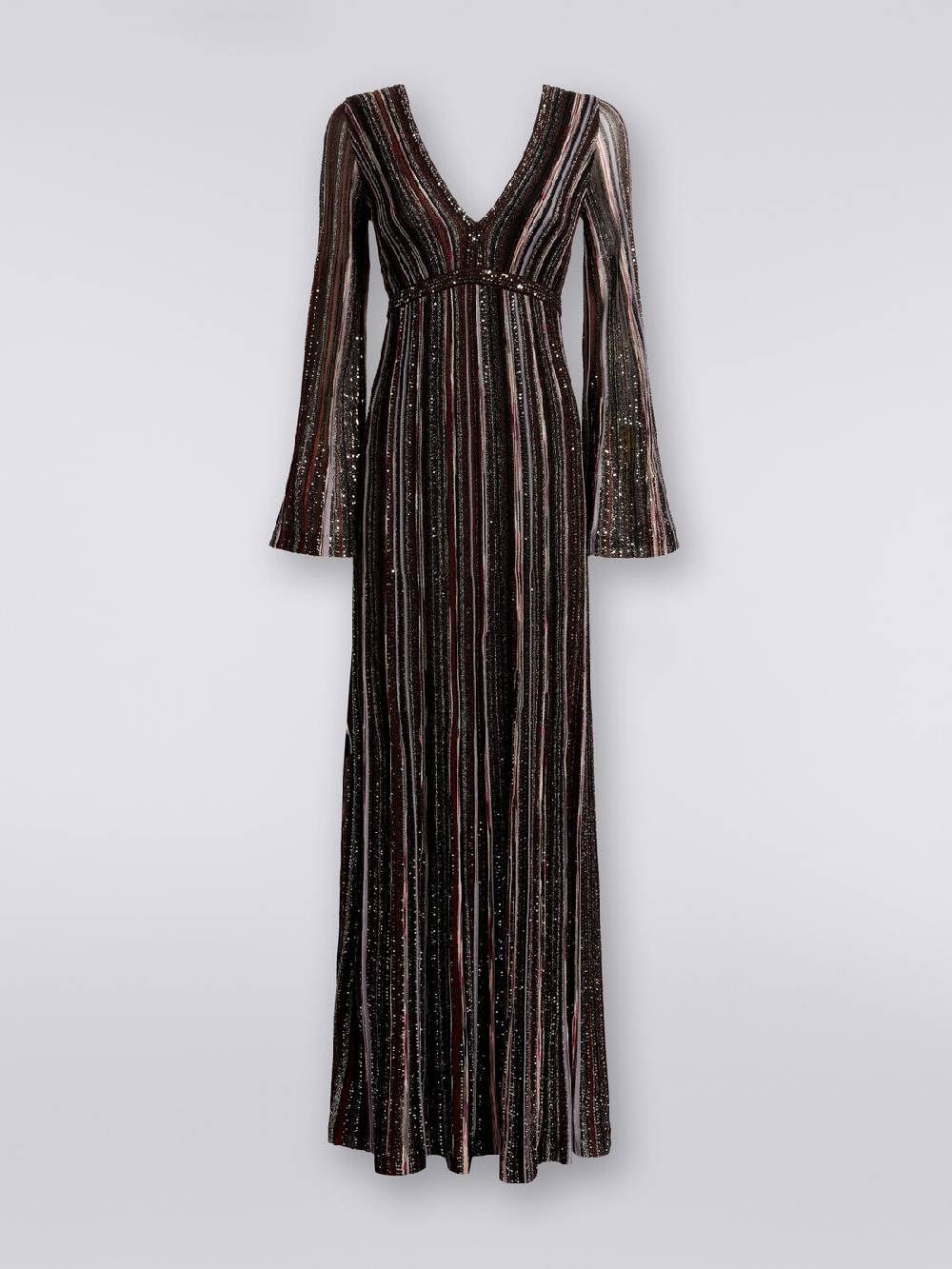 Missoni Abito lungo a righe verticali in misto viscosa con paillettes Super sconto