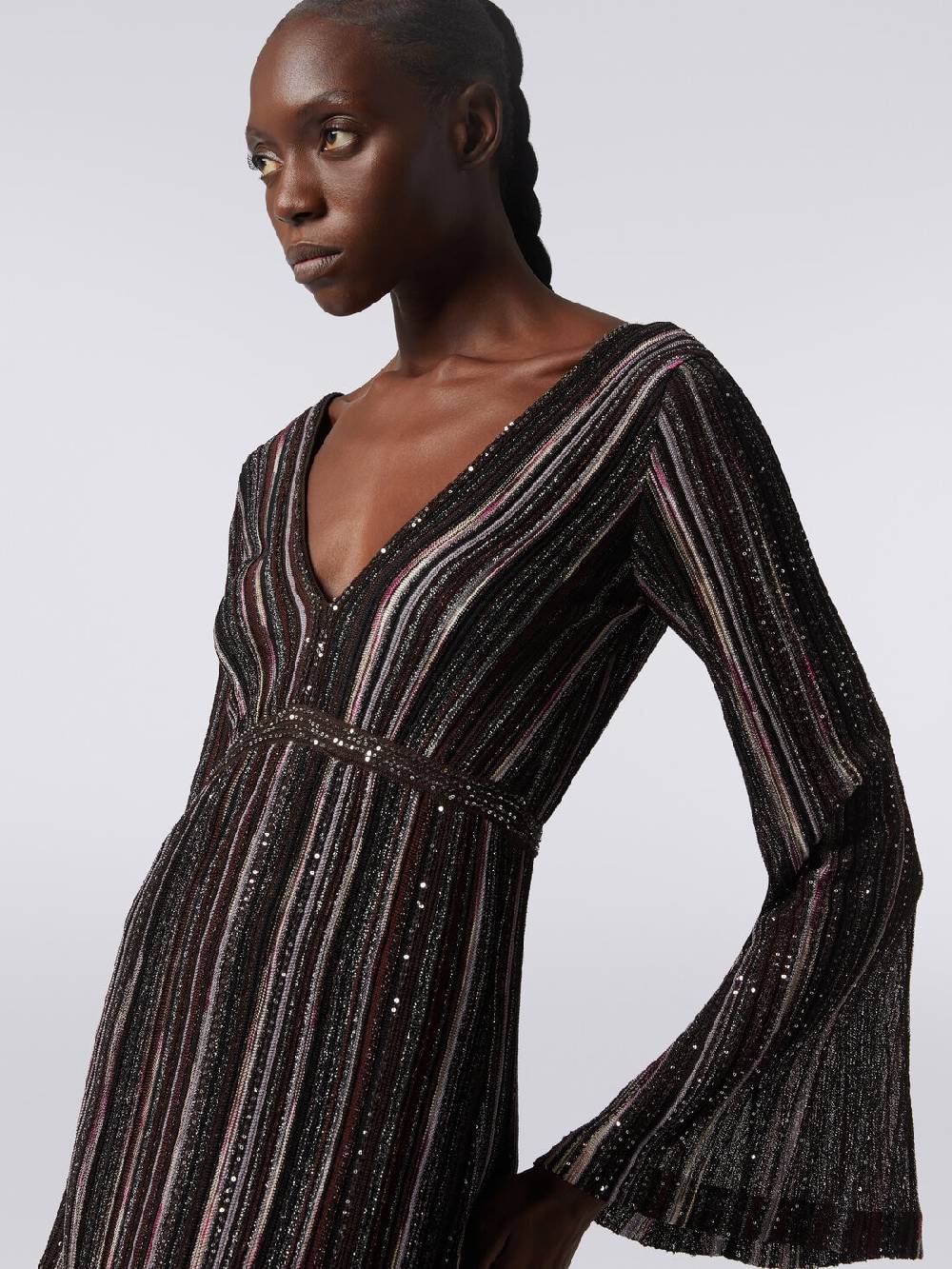 Missoni Abito lungo a righe verticali in misto viscosa con paillettes Super sconto