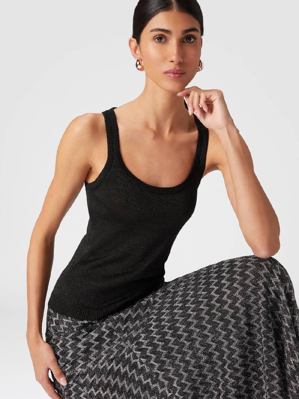 Missoni Canottiera in viscosa effetto glitter 50% di sconto con spedizione gratuita