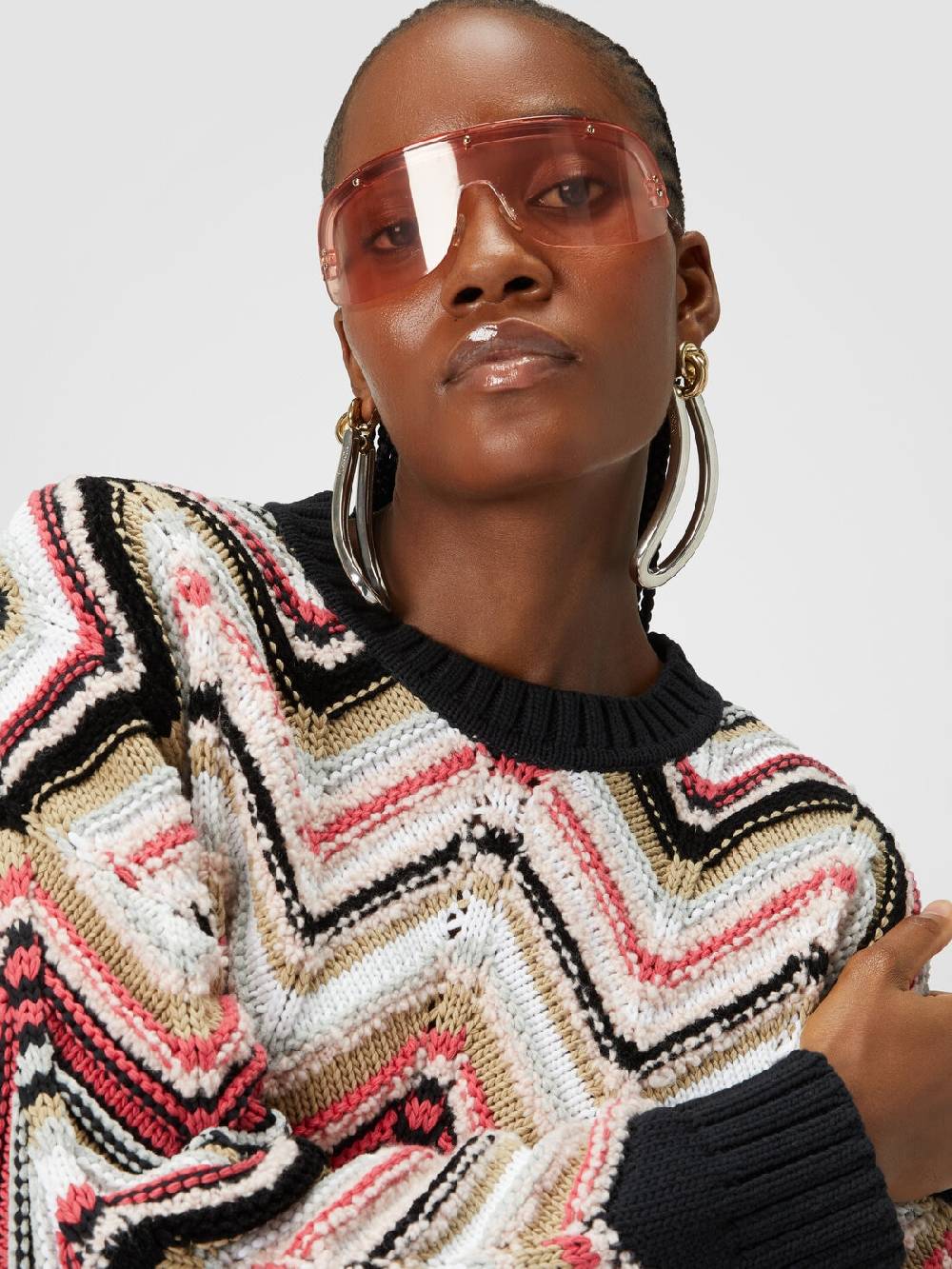 Missoni Pullover girocollo in misto lana zig zag Black Friday Prezzi