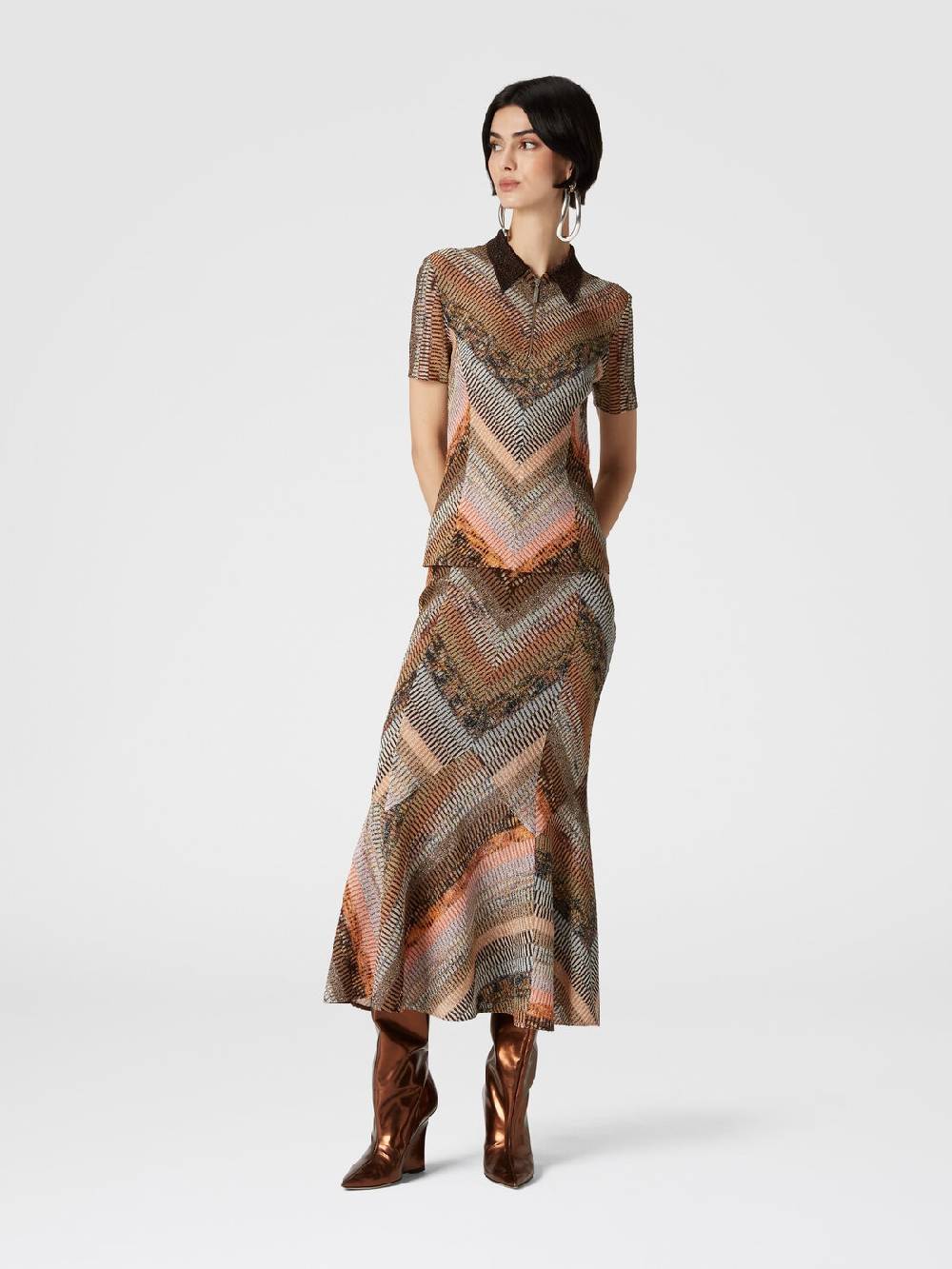 Missoni Polo in maglia lamé a maniche corte In vendita