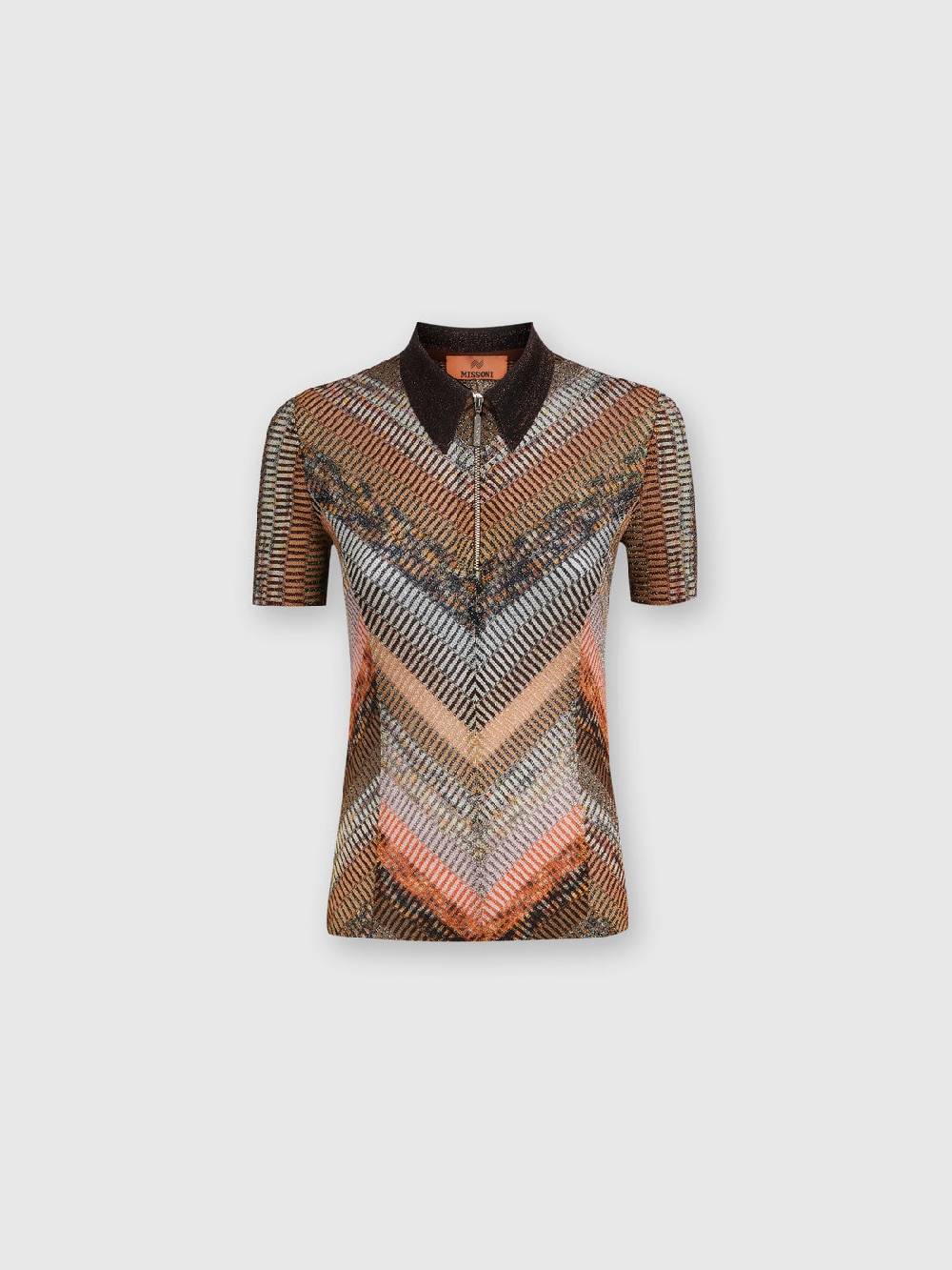 Missoni Polo in maglia lamé a maniche corte In vendita