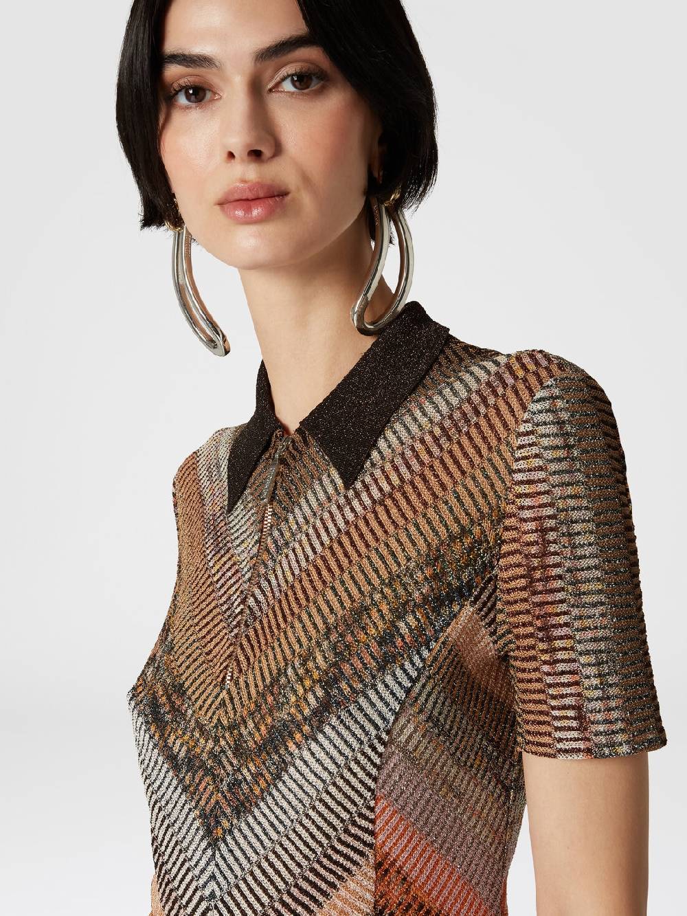 Missoni Polo in maglia lamé a maniche corte In vendita