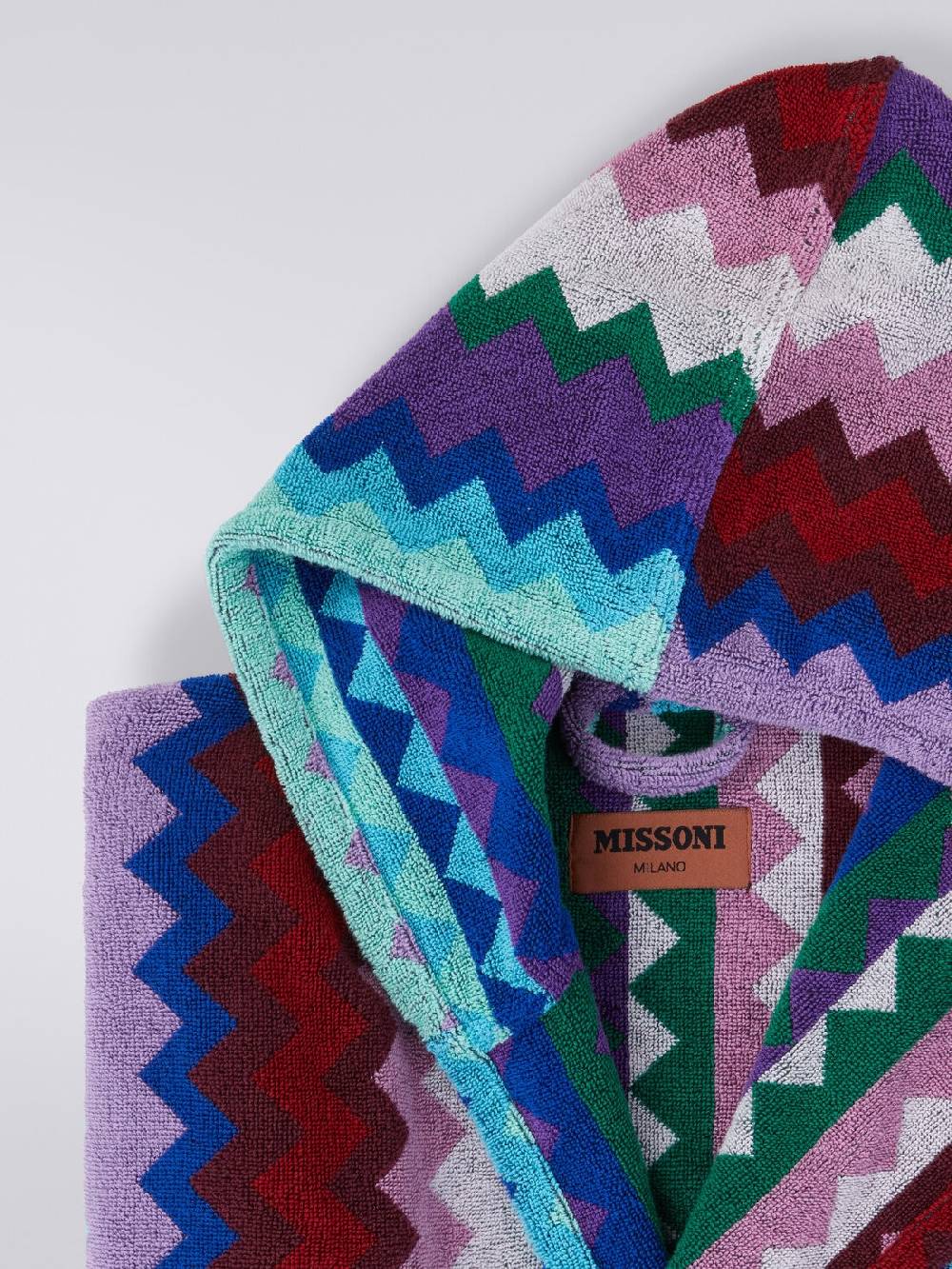 Missoni Accappatoio lungo con cappuccio Chantal in spugna di cotone chevron Sconti questo mese