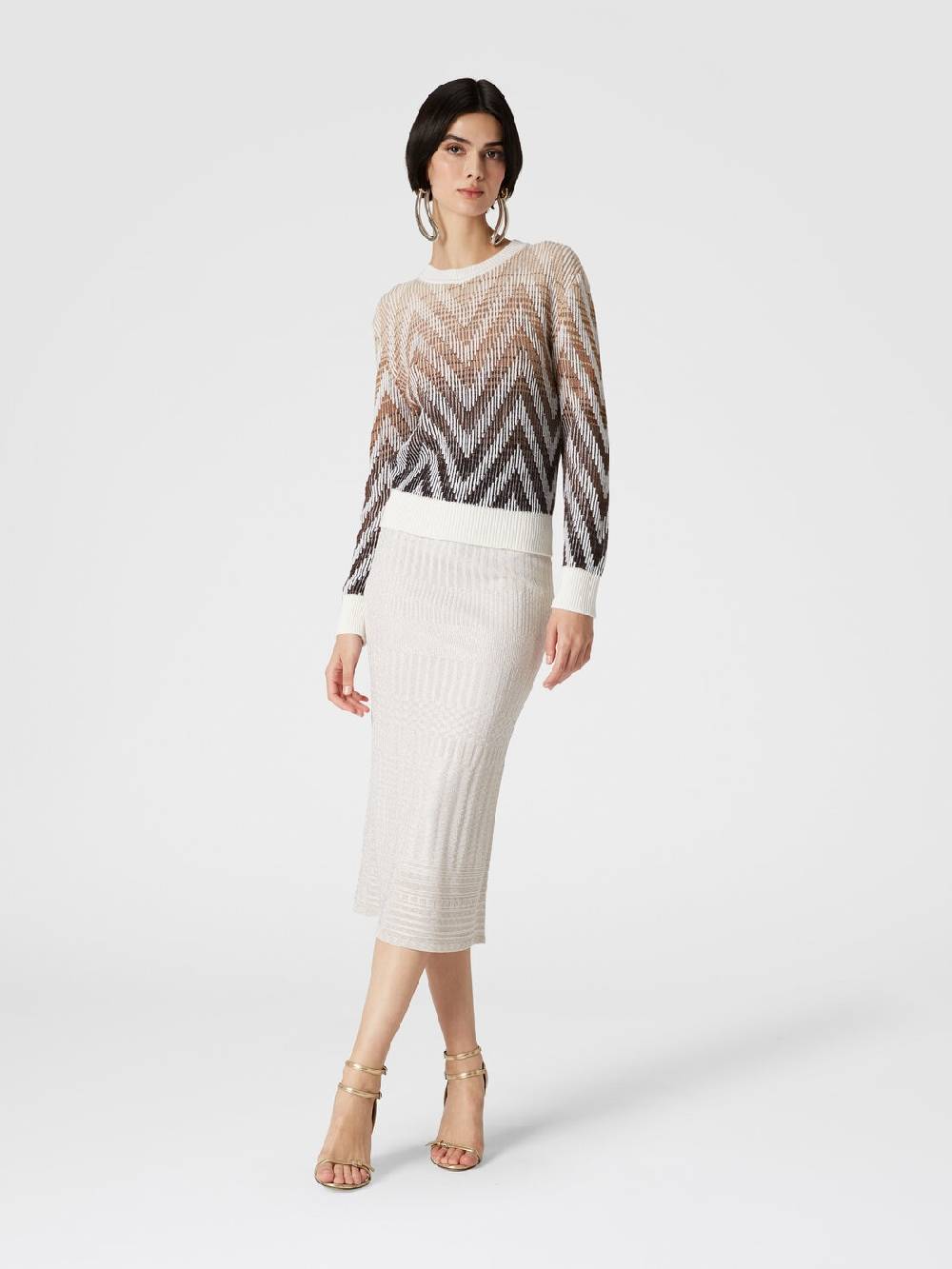Missoni Gonna midi in viscosa lamé multilavorazione Italy