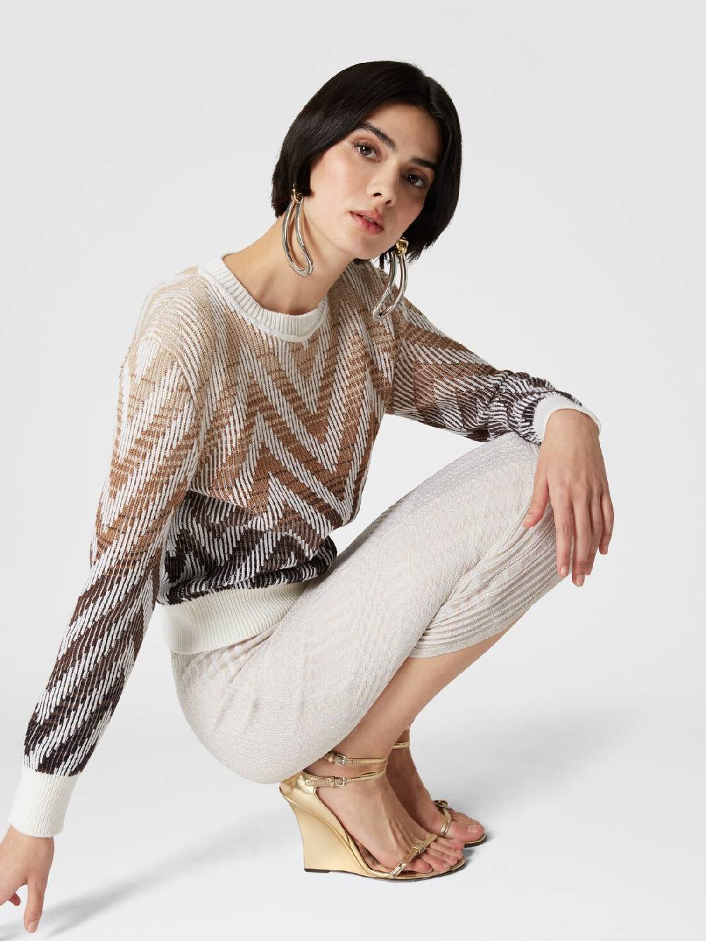 Missoni Gonna midi in viscosa lamé multilavorazione Italy