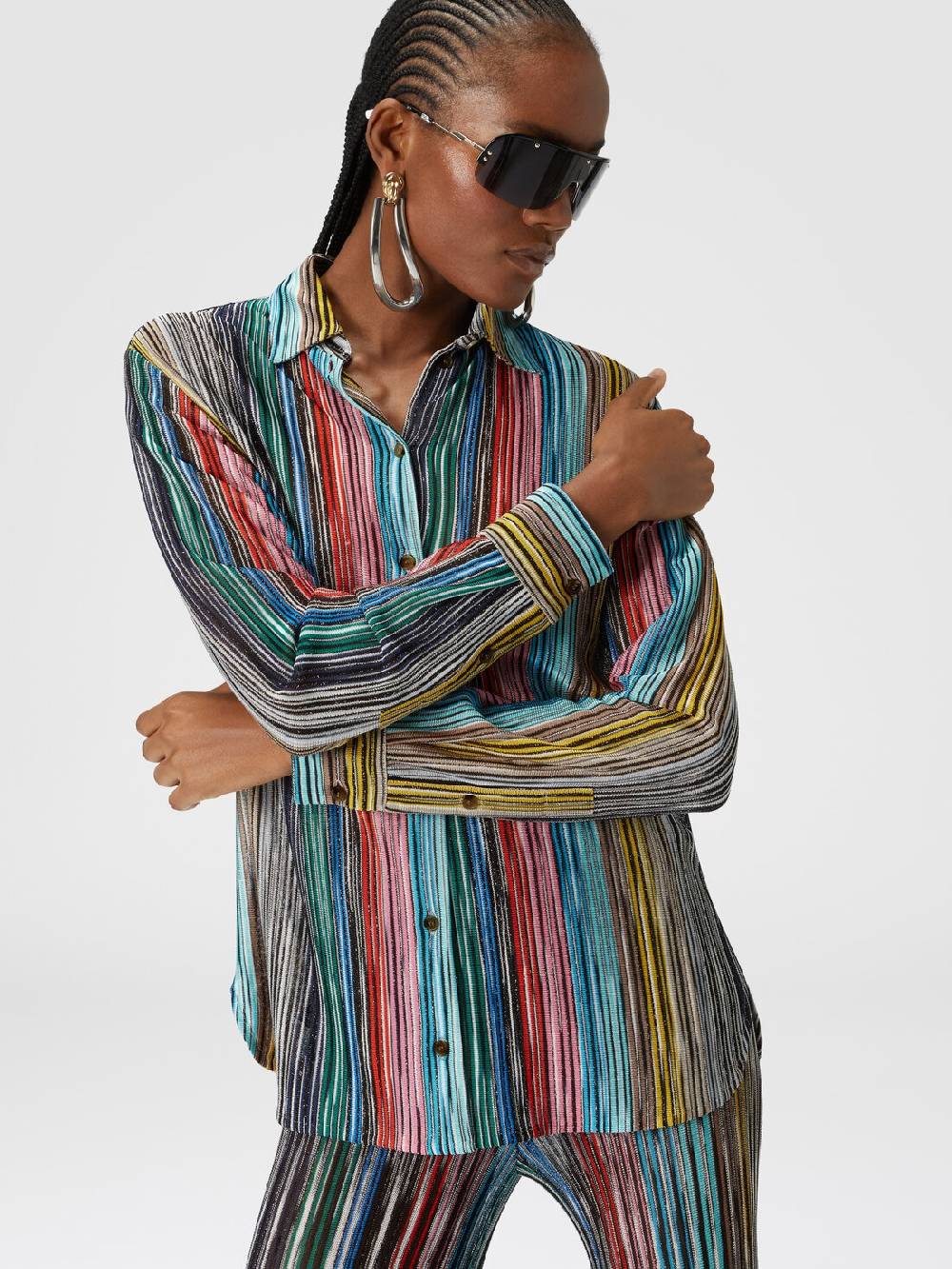 Missoni Camicia in maglia a costine fiammata lamé In Linea