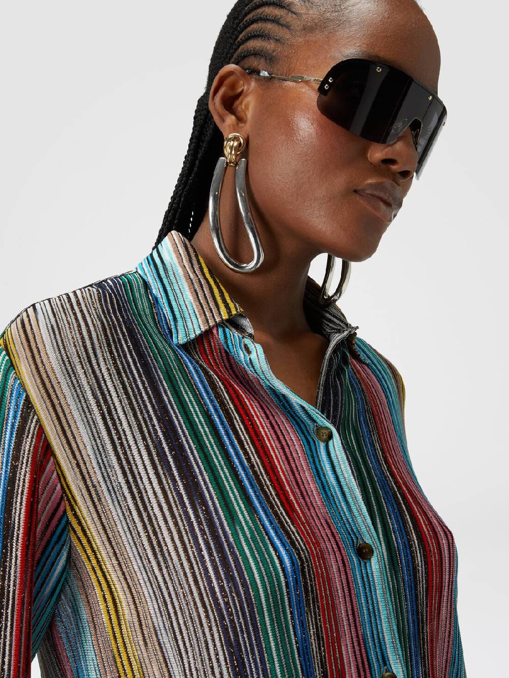 Missoni Camicia in maglia a costine fiammata lamé In Linea