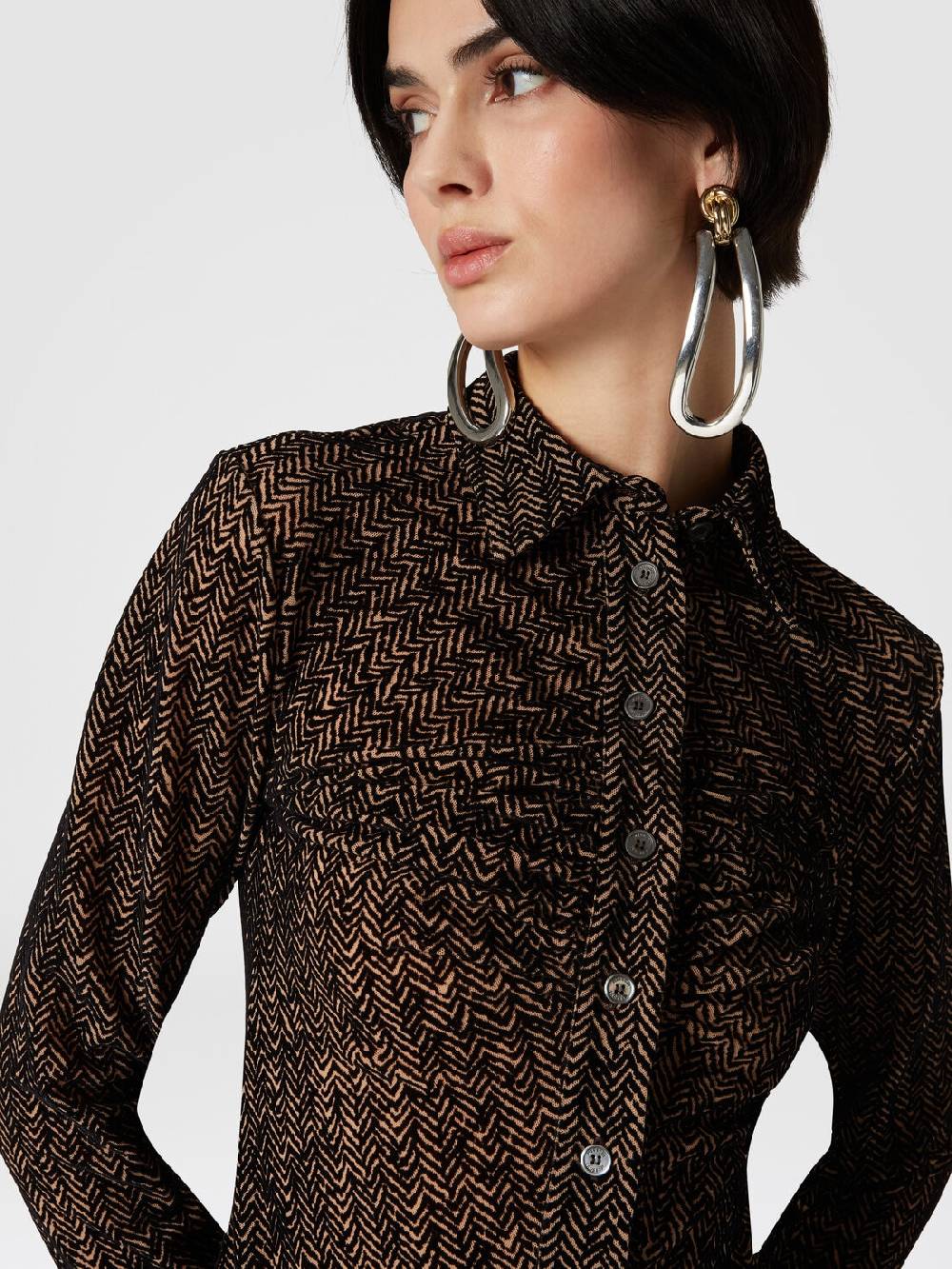 Missoni Camicia in tulle zig zag con arricciatura Nuovo