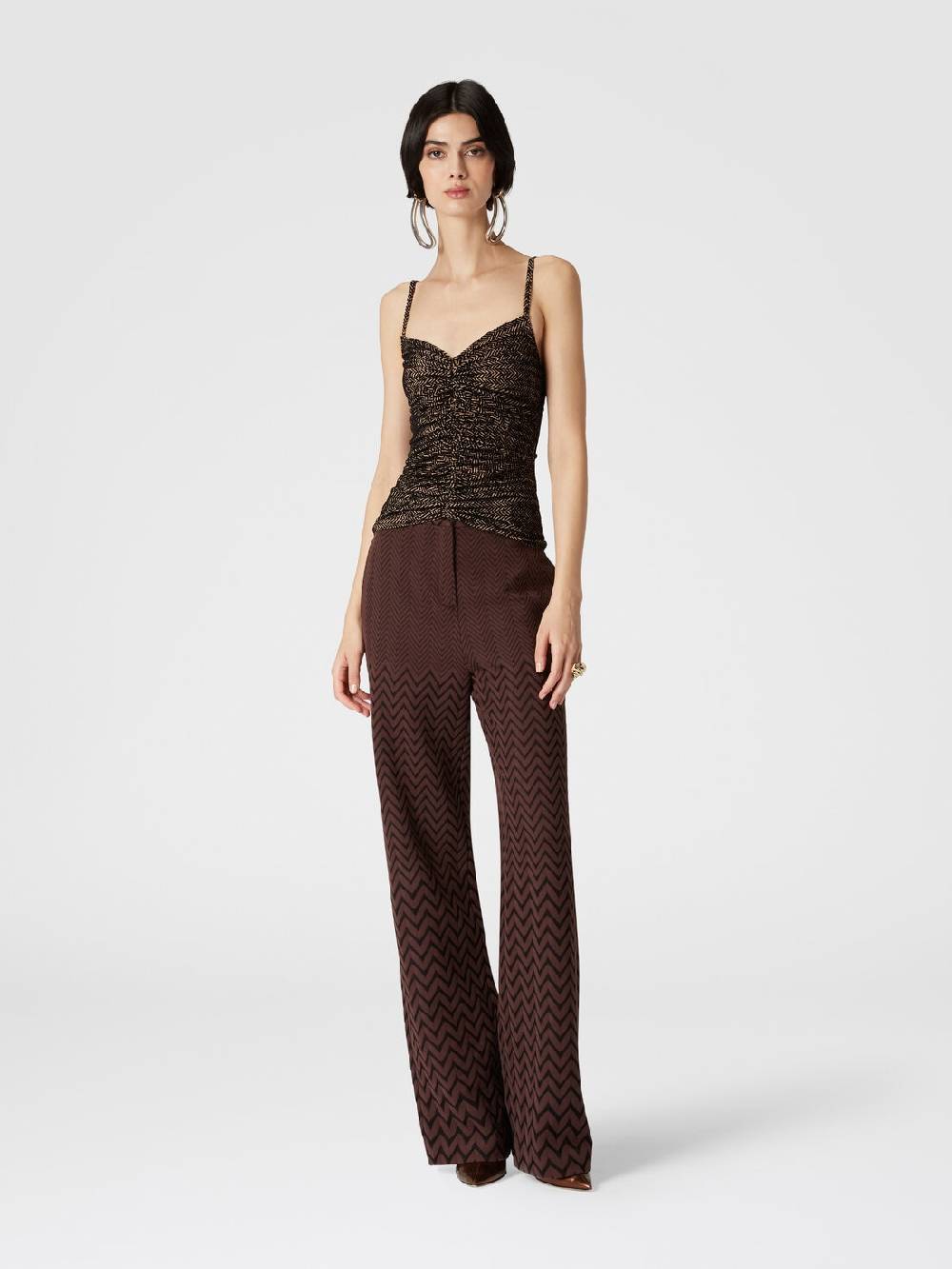 Missoni Canottiera in tulle zig zag con arricciatura Vendita