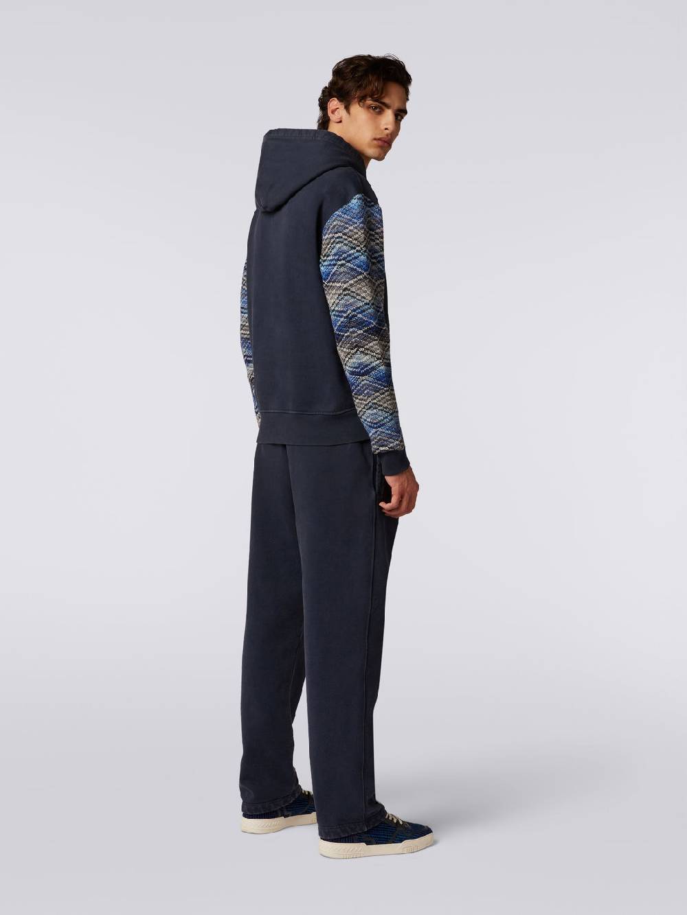 Missoni Felpa con cappuccio in cotone con inserti in maglia Spedizione Gratuita