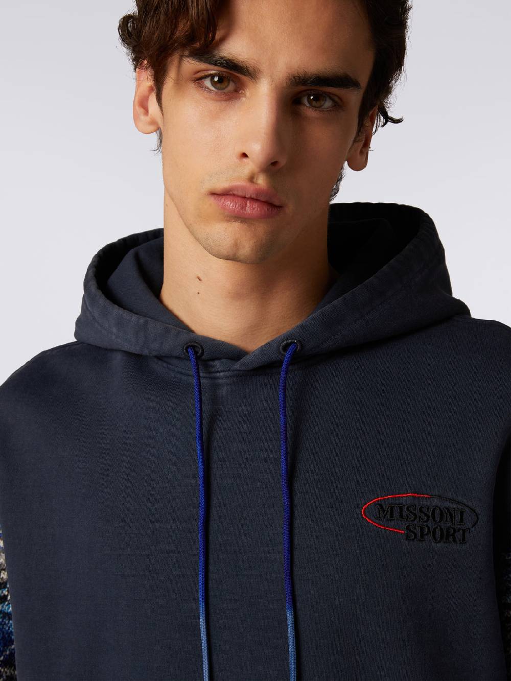 Missoni Felpa con cappuccio in cotone con inserti in maglia Spedizione Gratuita