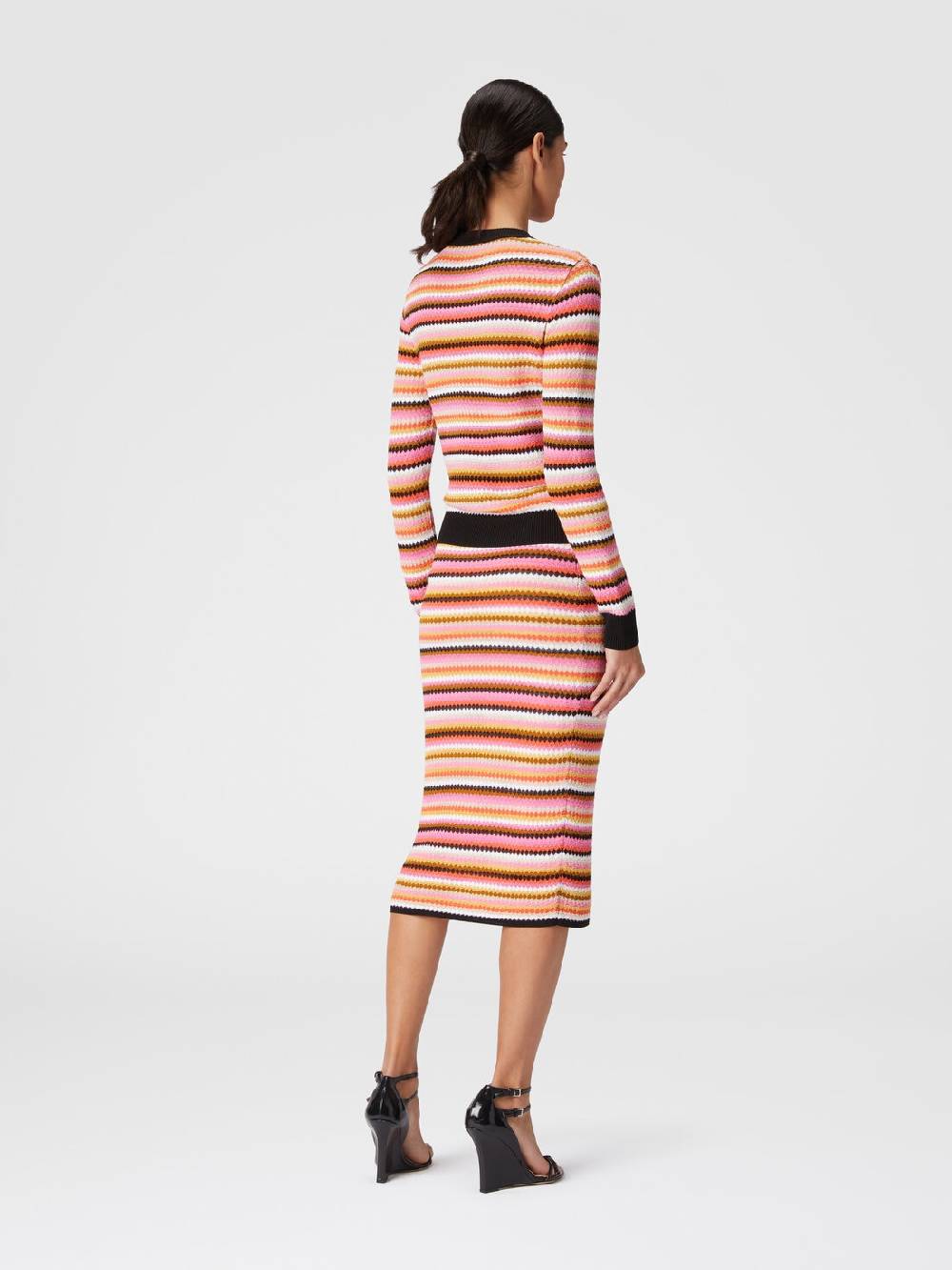 Missoni Pullover girocollo in lana e viscosa a righe Qualità Garantita