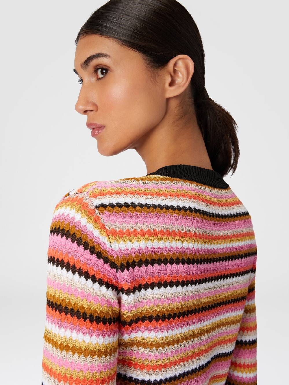 Missoni Pullover girocollo in lana e viscosa a righe Qualità Garantita