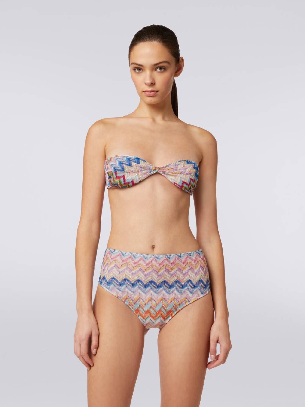 Missoni Bikini in viscosa e lurex con top torchon e slip alto Shopping Online