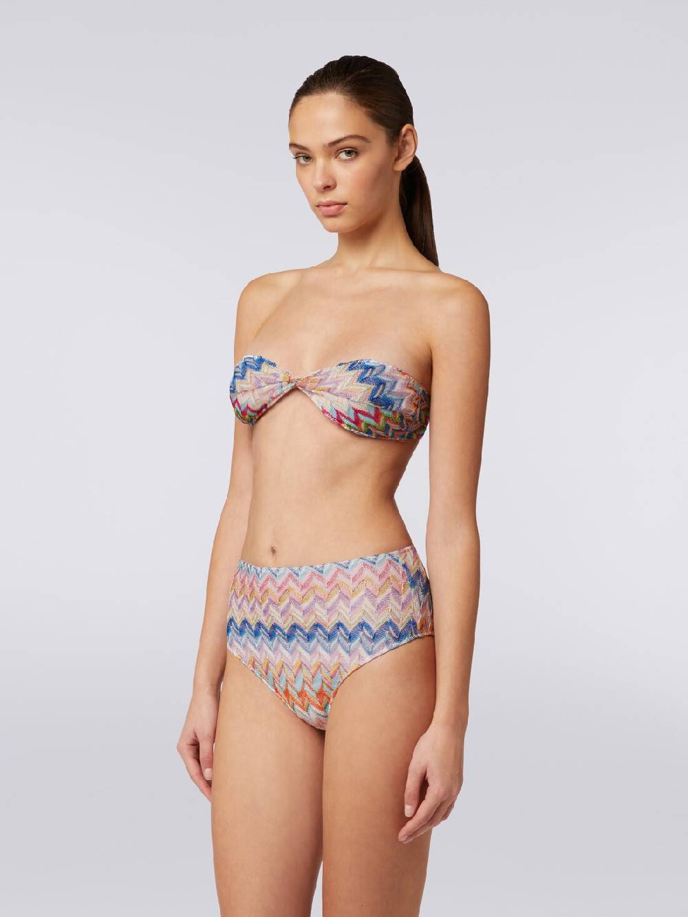 Missoni Bikini in viscosa e lurex con top torchon e slip alto Shopping Online