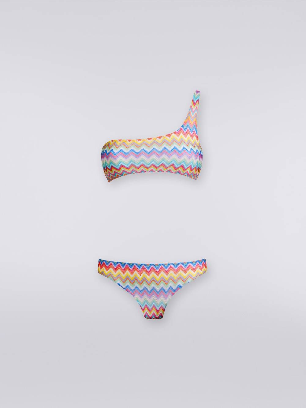 Missoni Bikini monospalla con stampa zig zag