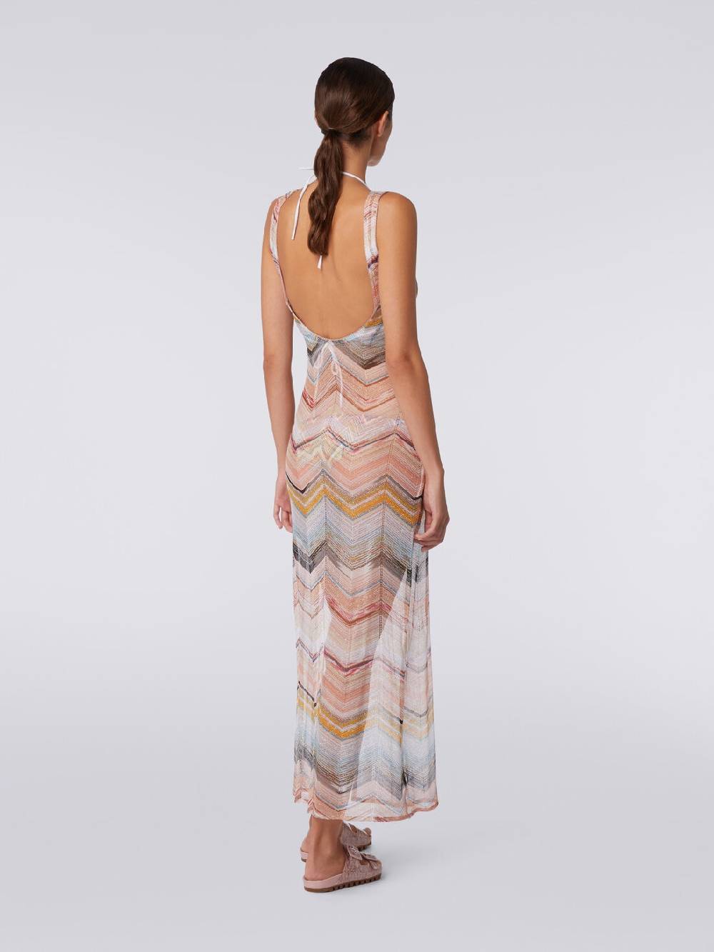 Missoni Abito copricostume lungo motivo chevron con lurex Presa