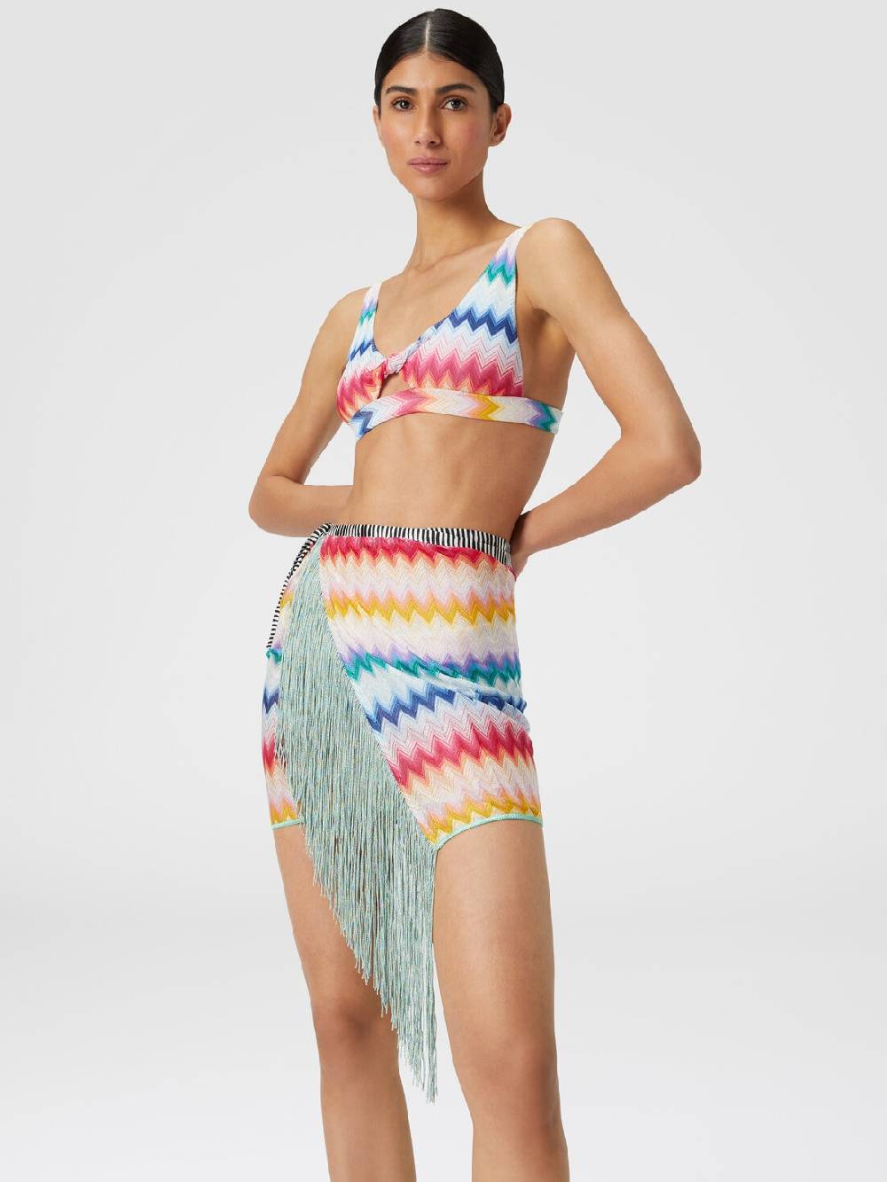 Missoni Pareo in viscosa chevron con lurex In Vendita