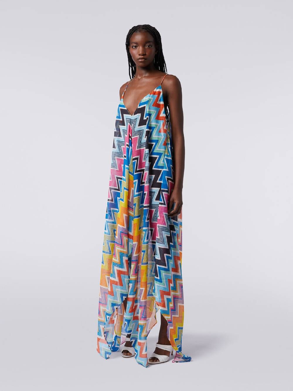 Missoni Copricostume lungo taglio foulard in cotone e seta stampato Saldi