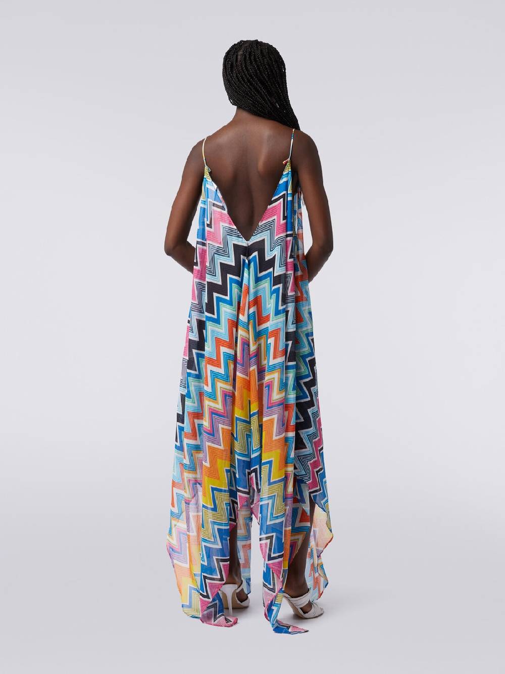 Missoni Copricostume lungo taglio foulard in cotone e seta stampato Saldi