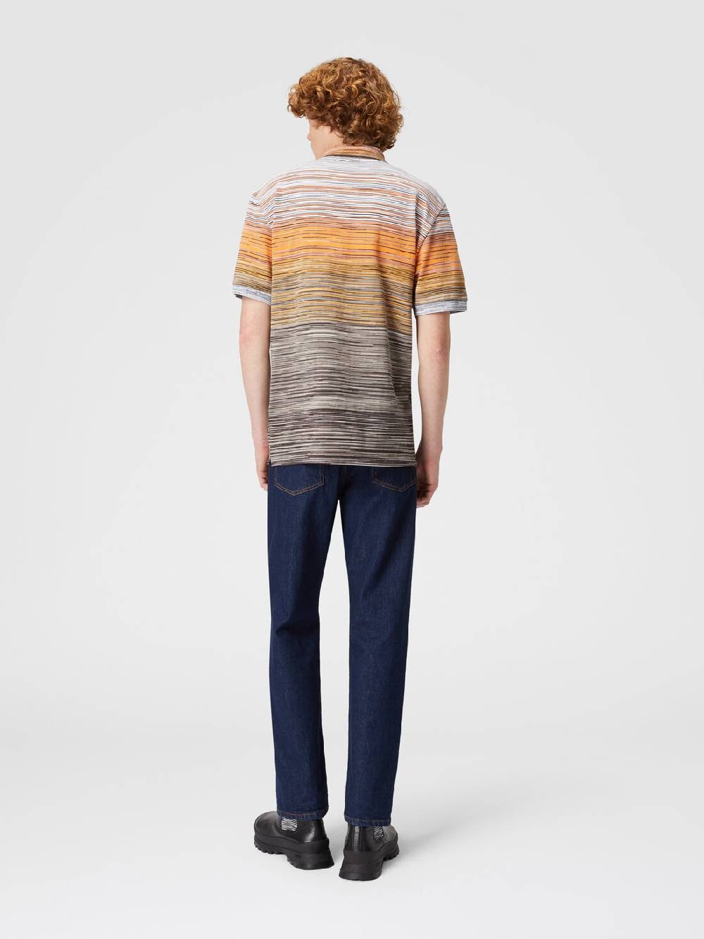 Missoni Polo in piquet di cotone fiammato Vendita Economica