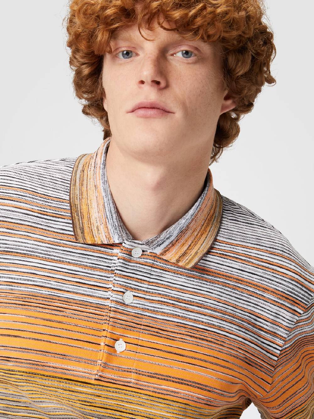 Missoni Polo in piquet di cotone fiammato Vendita Economica