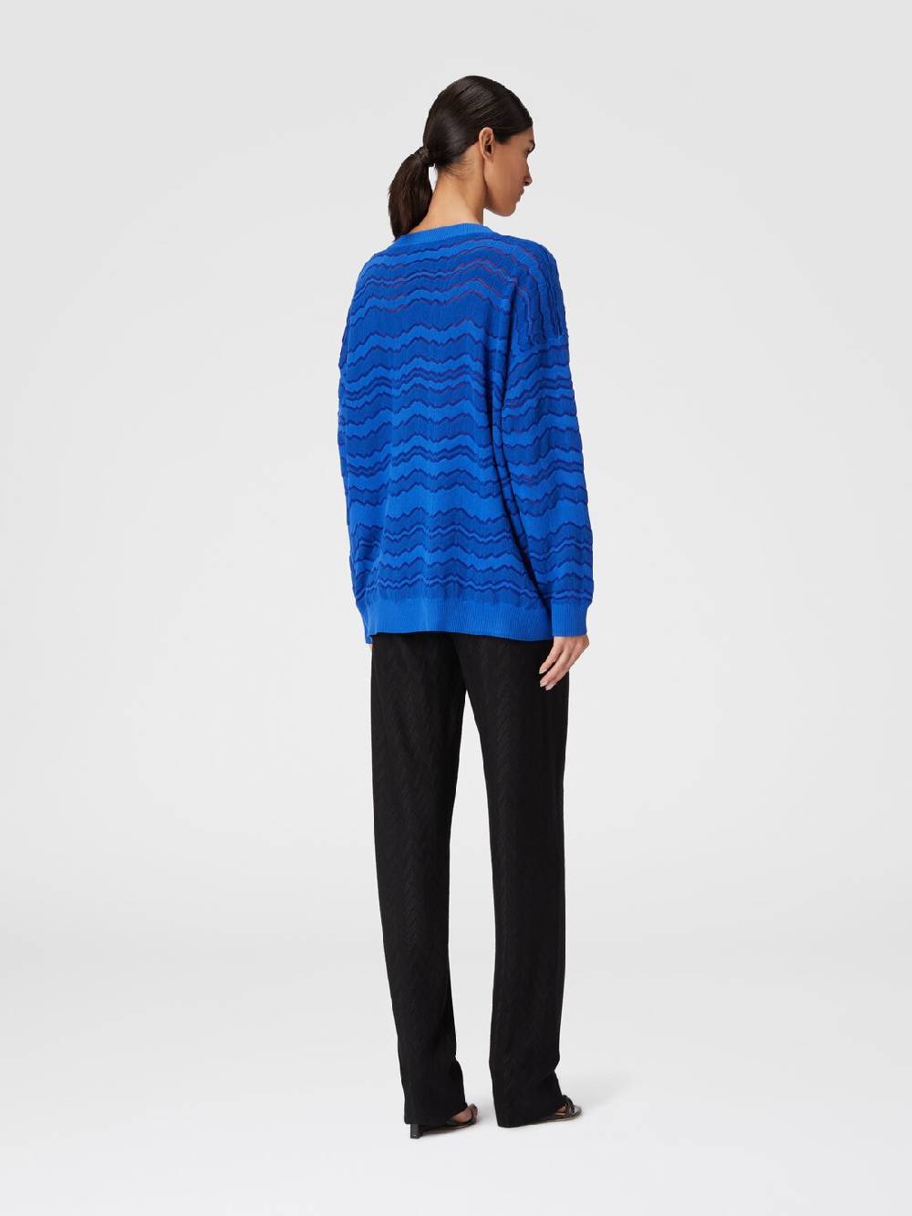 Missoni Pullover con scollatura a V e zig zag tono su tono In Saldo