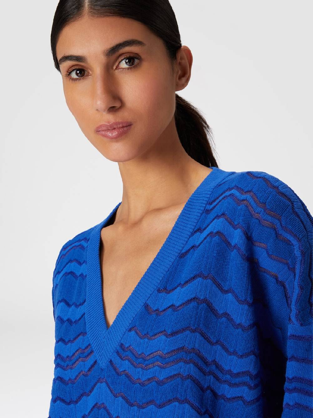 Missoni Pullover con scollatura a V e zig zag tono su tono In Saldo