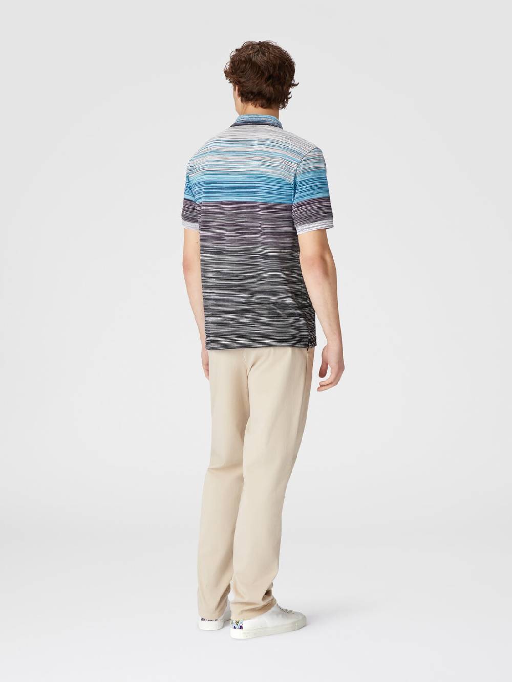 Missoni Polo in piquet di cotone fiammato Nuova