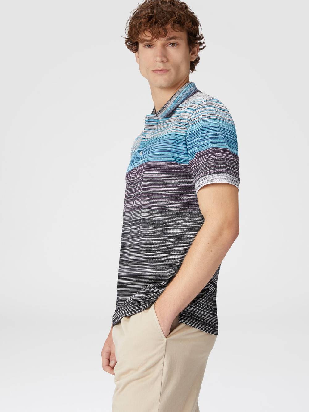 Missoni Polo in piquet di cotone fiammato Nuova