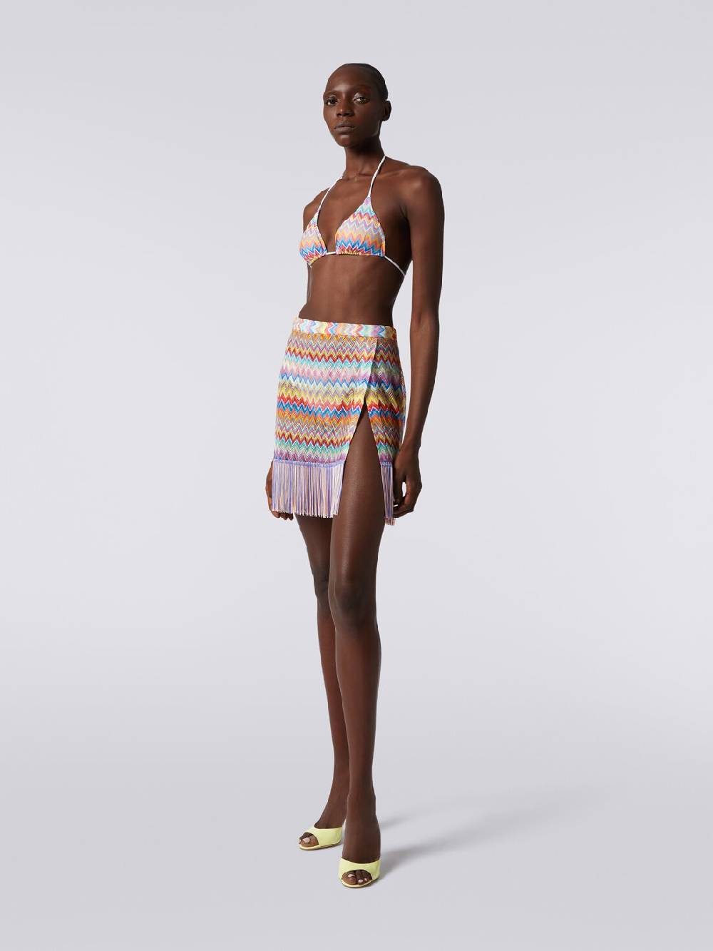 Missoni Minigonna copricostume a portafoglio con frange Spedizione gratuita